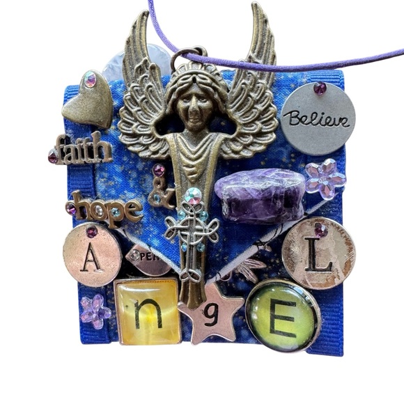 Angel Spiritual Steampunk 3” X 3” Bag Magnetic Close Lined Handmade - Picture 1 of 12